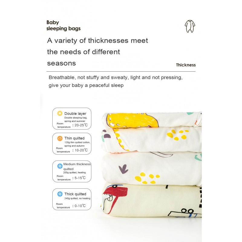 Children's leg-split sleeping bag autumn and winter thickened anti-kick quilt cotton nursery baby sleeping bag