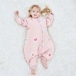 Children's leg-split sleeping bag autumn and winter thickened anti-kick quilt cotton nursery baby sleeping bag