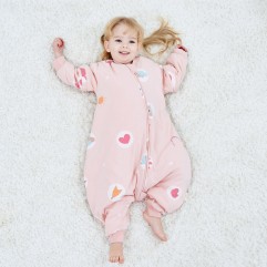 Children's leg-split sleeping bag autumn and winte...