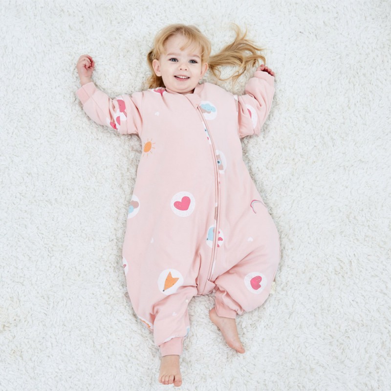 Children's leg-split sleeping bag autumn and winte...