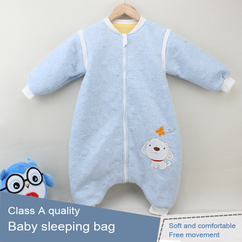 Children's sleeping bag spring and autumn seasons pure cotton breathable linen cotton split leg liner anti-kick quilt