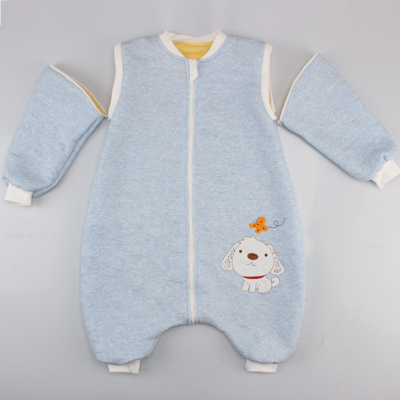 Children's sleeping bag spring and autumn seasons pure cotton breathable linen cotton split leg liner anti-kick quilt