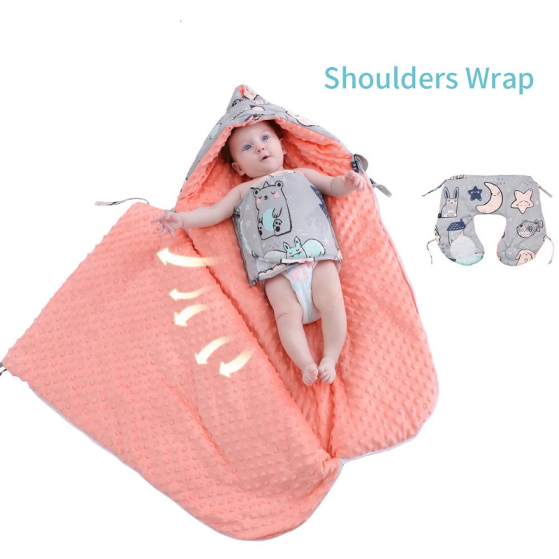 Baby cotton anti-shock autumn and winter thickening dual-use newborn baby peas blanket sleeping bag