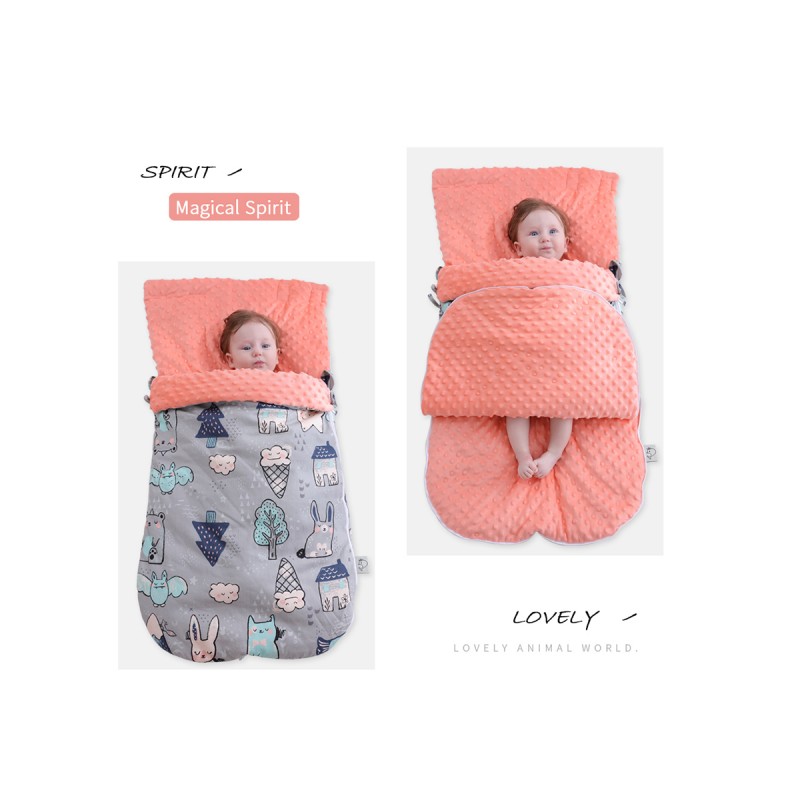 Baby cotton anti-shock autumn and winter thickening dual-use newborn baby peas blanket sleeping bag