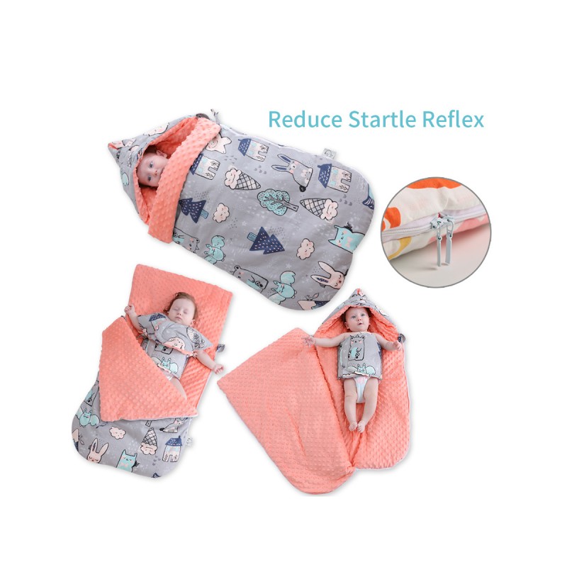 Baby cotton anti-shock autumn and winter thickening dual-use newborn baby peas blanket sleeping bag