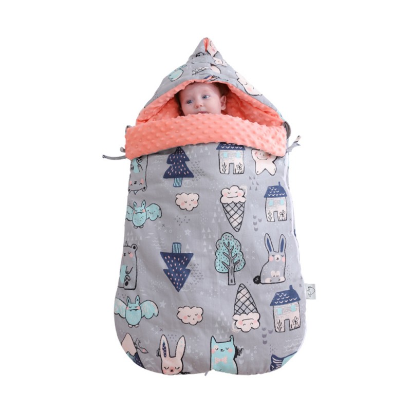 Baby cotton anti-shock autumn and winter thickening dual-use newborn baby peas blanket sleeping bag