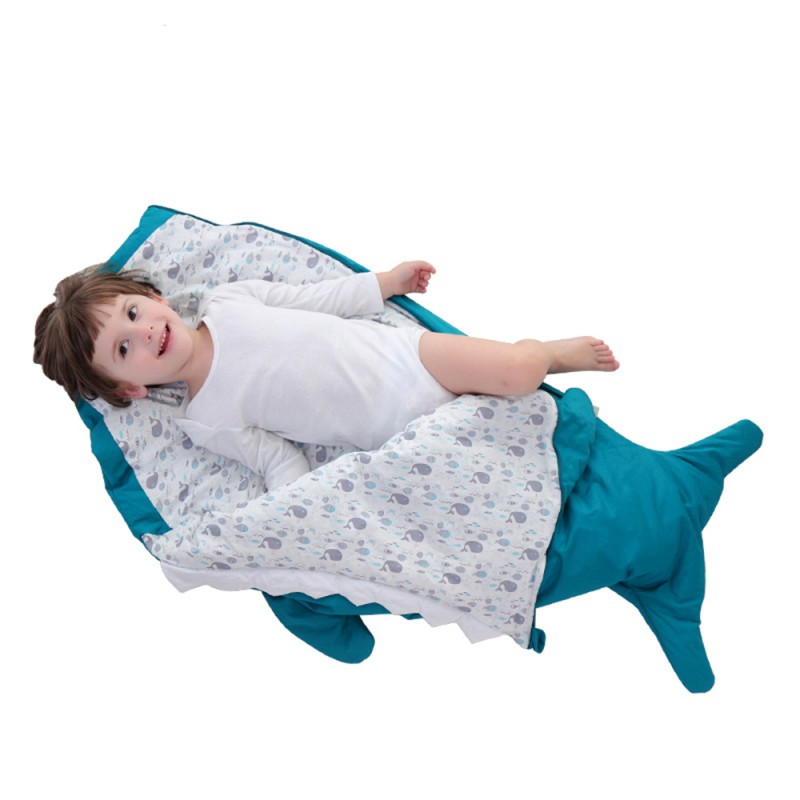 New baby sleeping bag, baby quilt, anti-kick, and shark baby sleeping bag